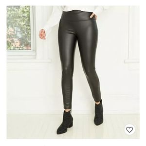 Black leather like leggings
